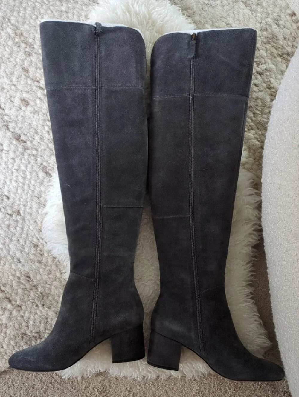 SARTO By Franco Sarto Charcoal Suede Over-the-Knee Block Heel Boots